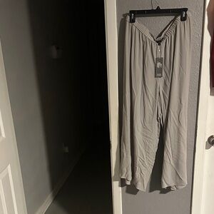 Eileen Fisher Wide-Leg Pants in Light Taupe